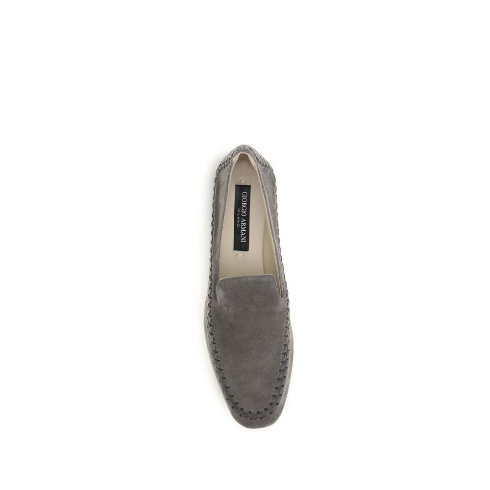 Gray Calf Leather Bos Taurus Slip-On Loafers