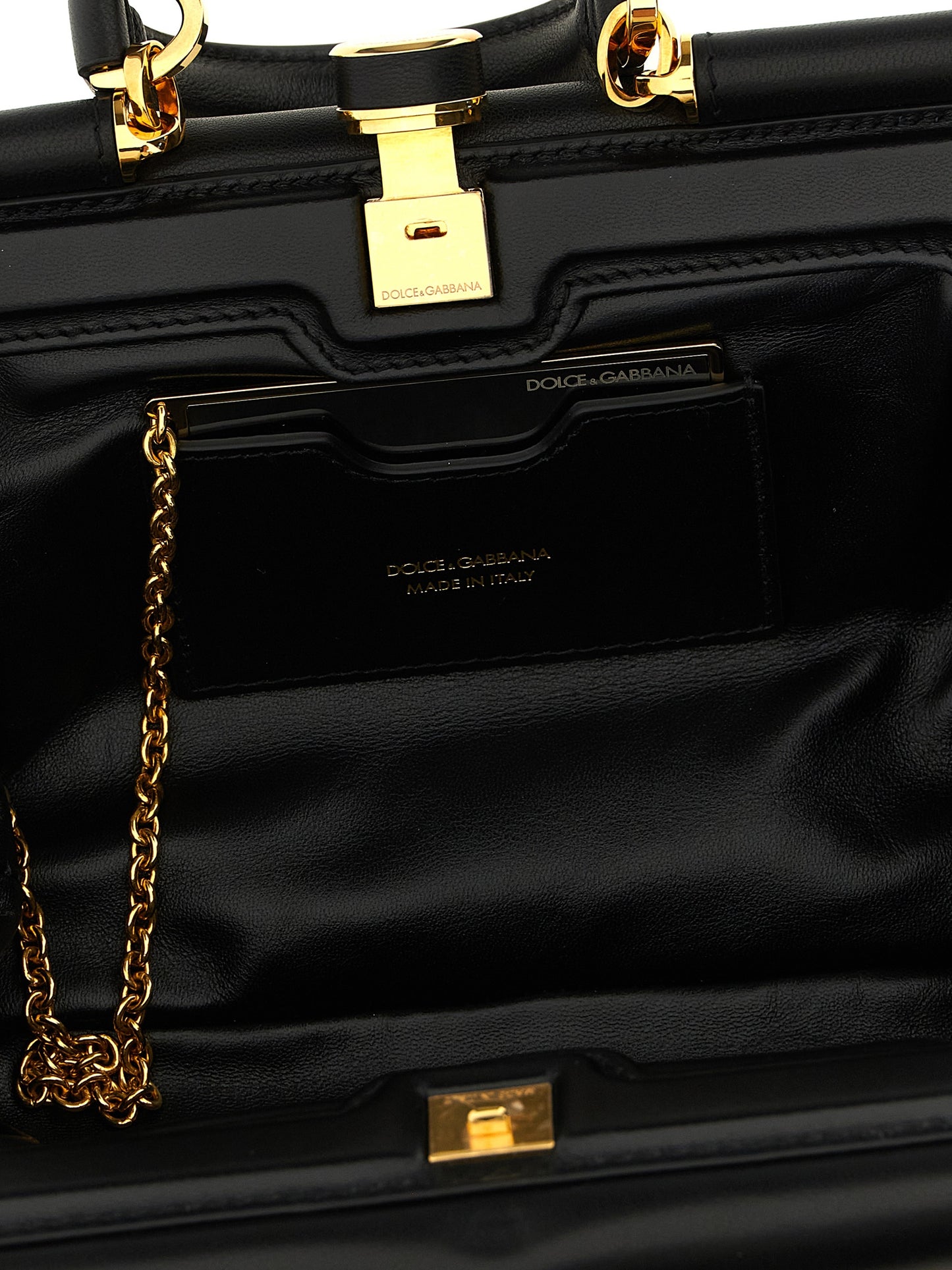 Black Lamb Leather Handbag