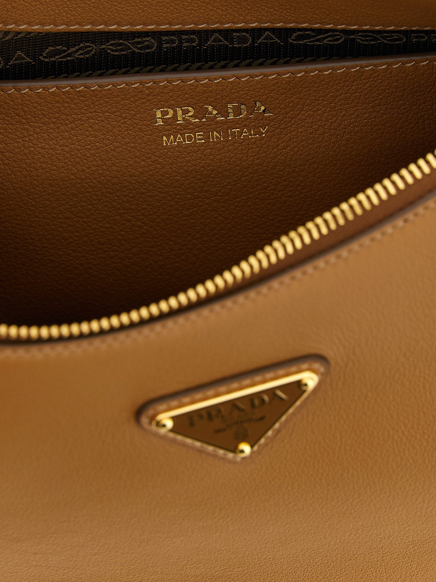 Brown Calfskin Shoulder Bag