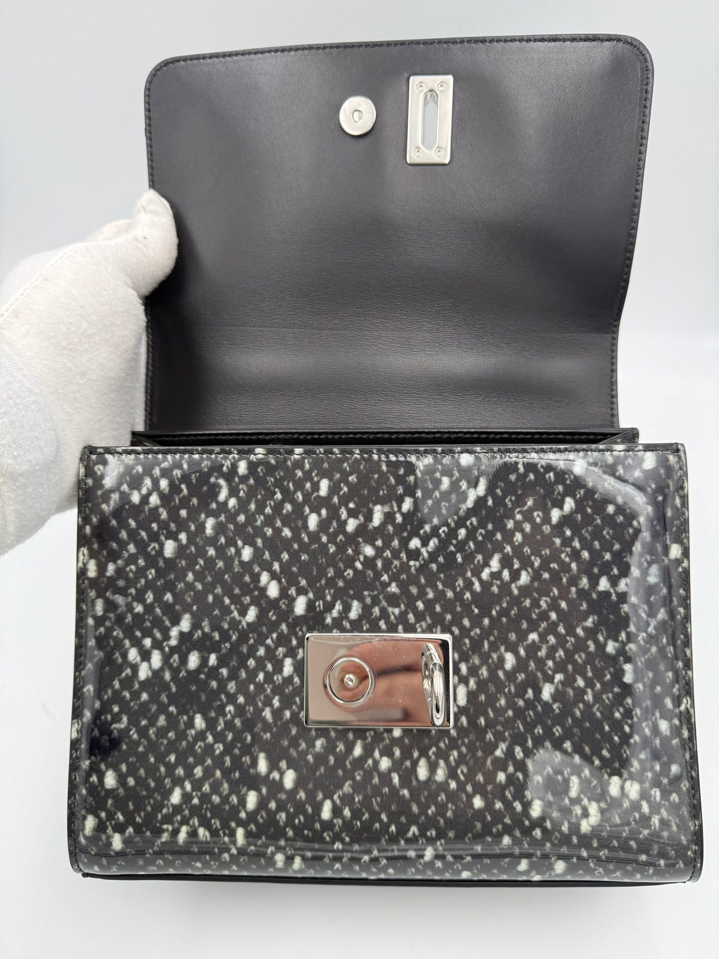 “Monica” Python and Patent Handbag