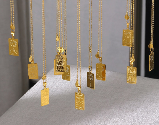 Astrology Constellations Necklace Square Pendant