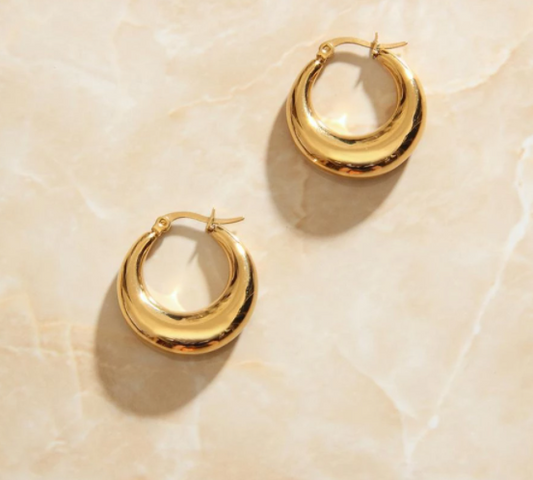 18k Gold Plated Hoop Earrings