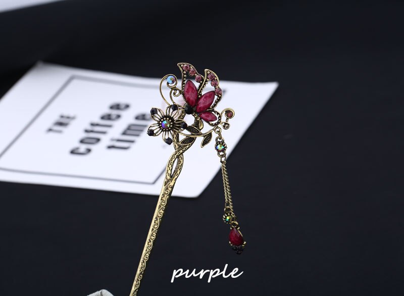 Suytable Vintage Butterfly Hair Barrette Stick Pin