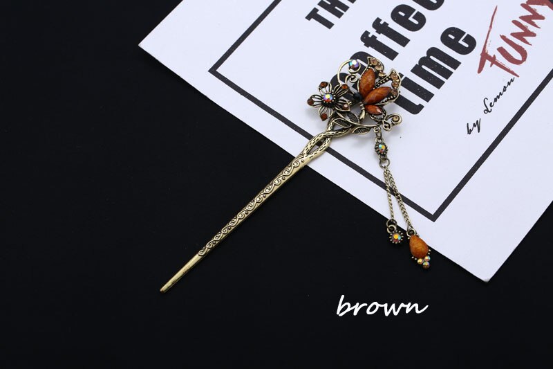 Suytable Vintage Butterfly Hair Barrette Stick Pin