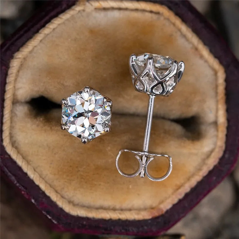 Suytable Moissanite 0.5-1 Carat D Color s925 Stud Unisex Earrings
