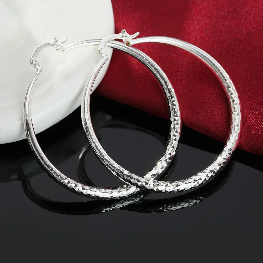 Suytable Sterling Silver Large Hoop Earrings