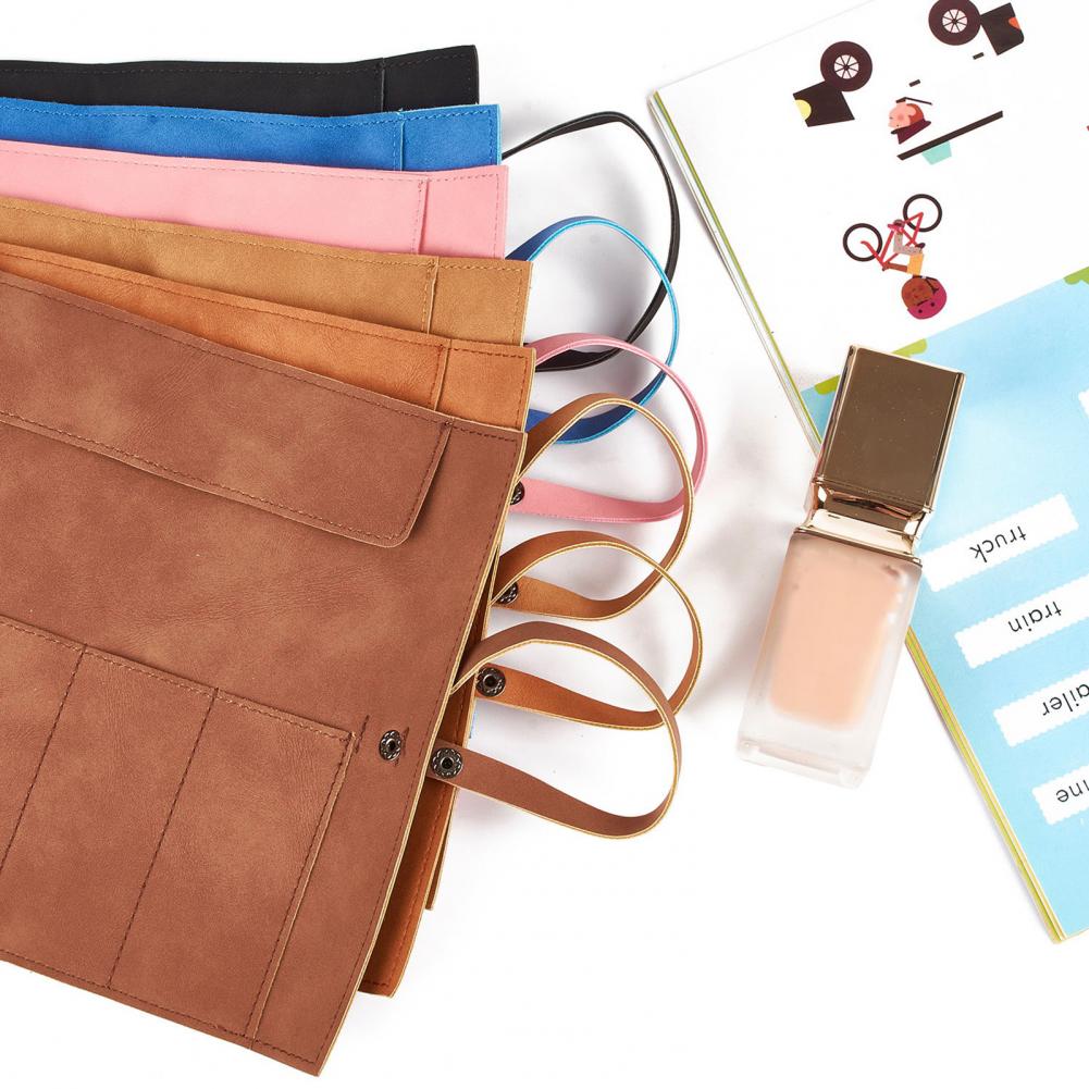 Leather Snap Button Roll-Up Watch Strap Storage Pouch
