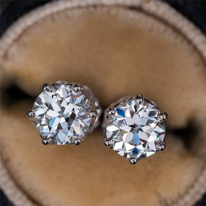 Suytable Moissanite 0.5-1 Carat D Color s925 Stud Unisex Earrings
