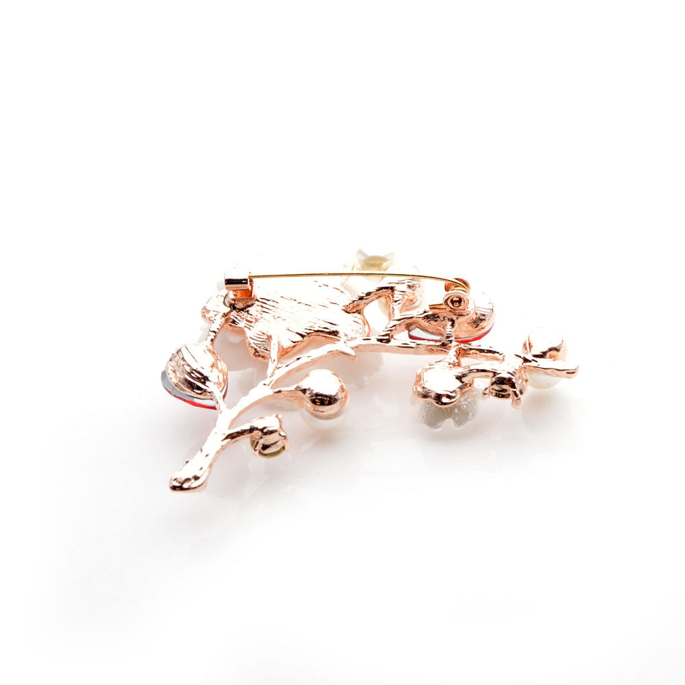 Shell And Pearl Flower Brooches