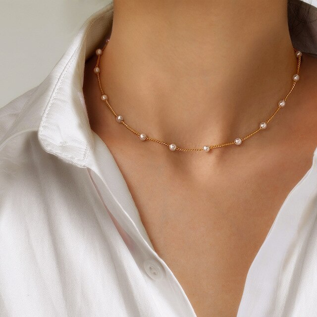 Sparkling Clavicle Chain Choker Necklace