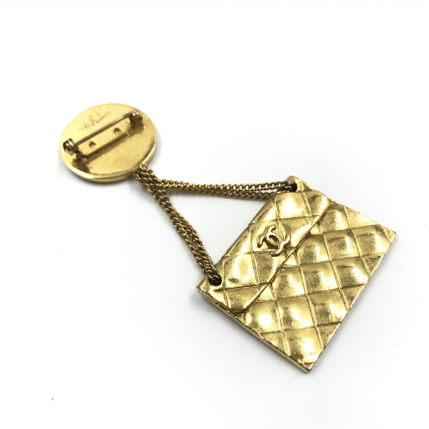 Gold Plated Bag Motif Brooch