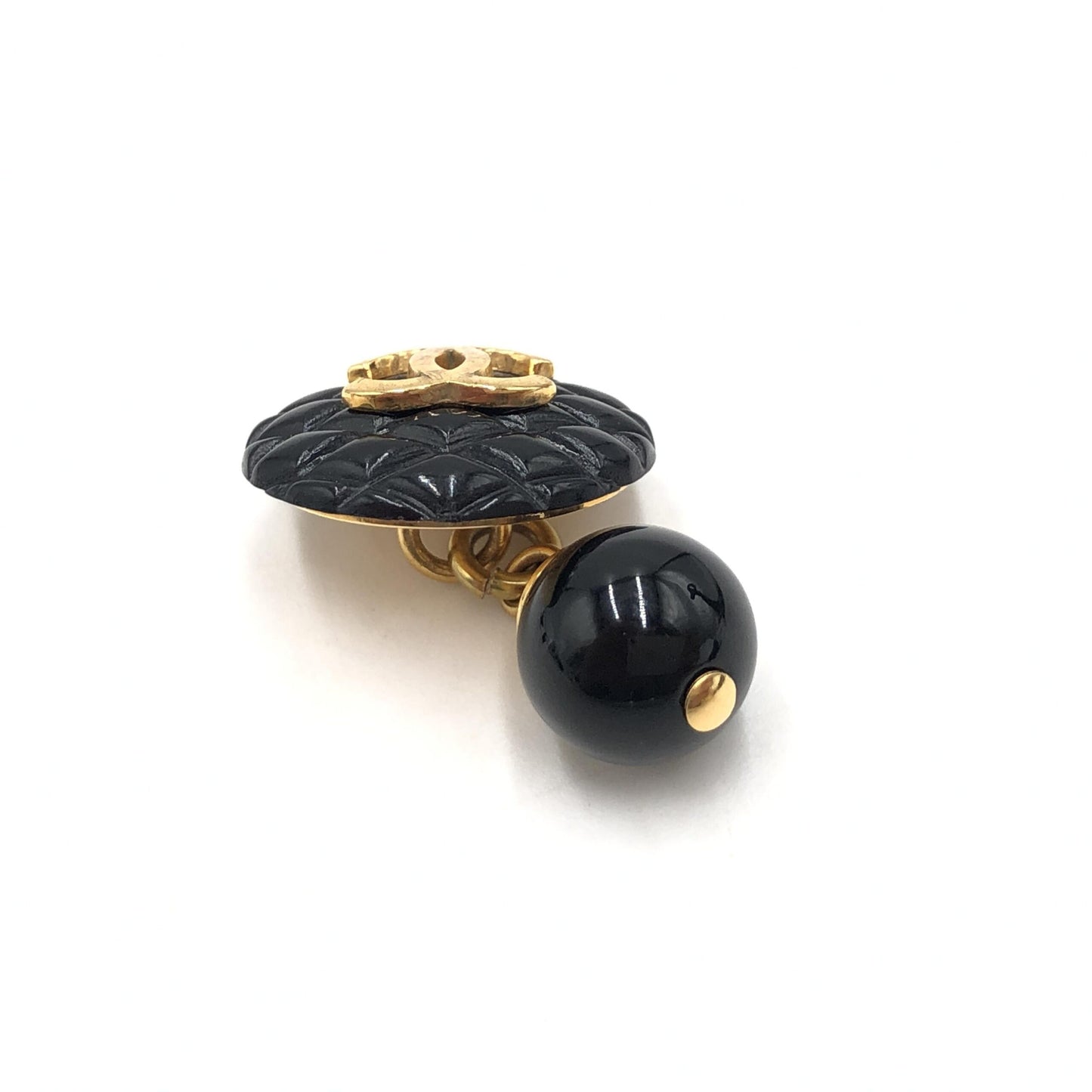 Matelasse Coco Mark Black Plastic Cufflinks