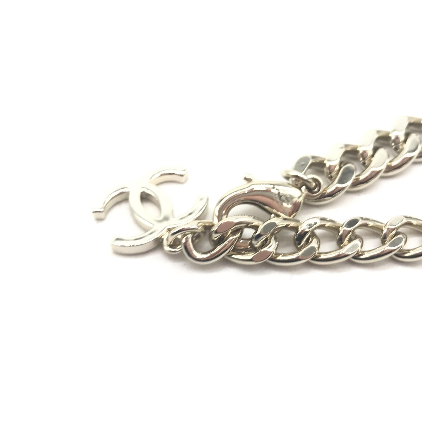 Silver Tone Curb Chain Link Necklace