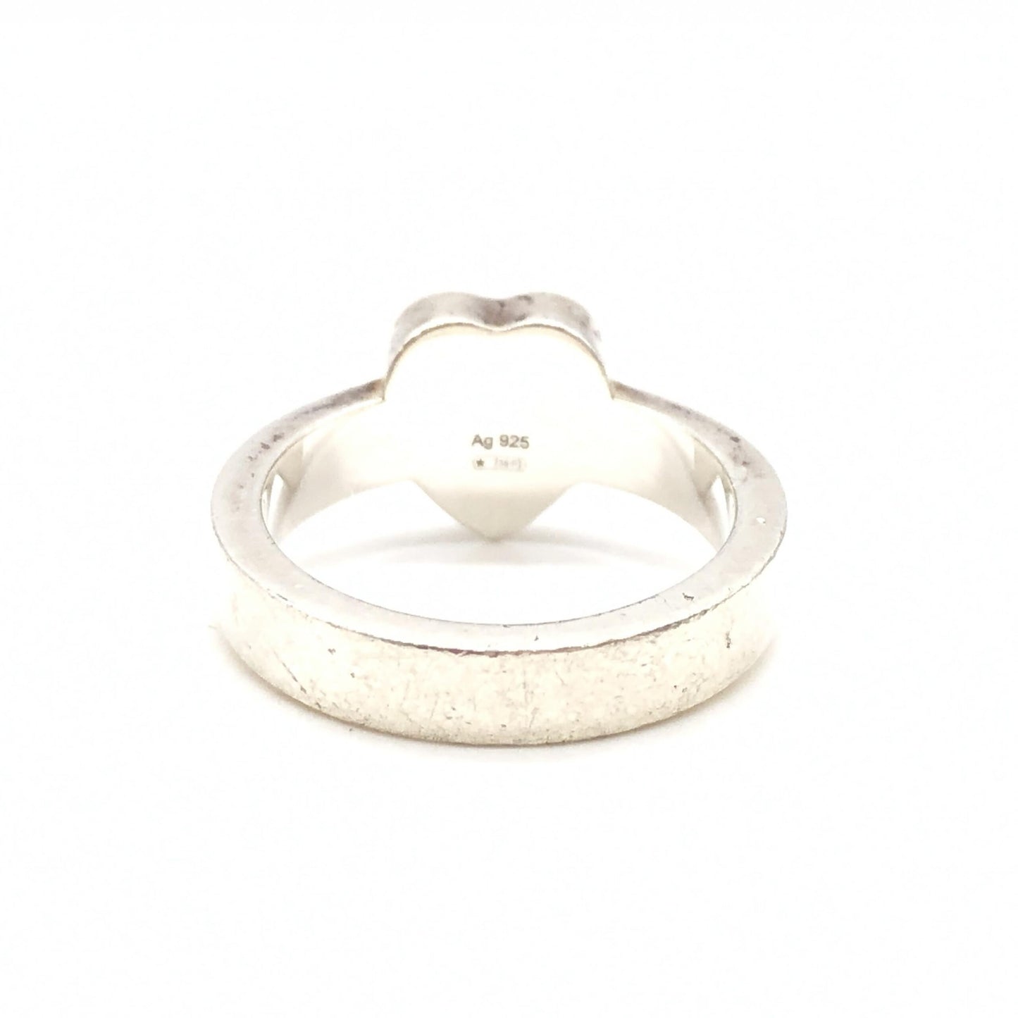 Sterling Silver Heart Trademark Ring, US Size 5.5