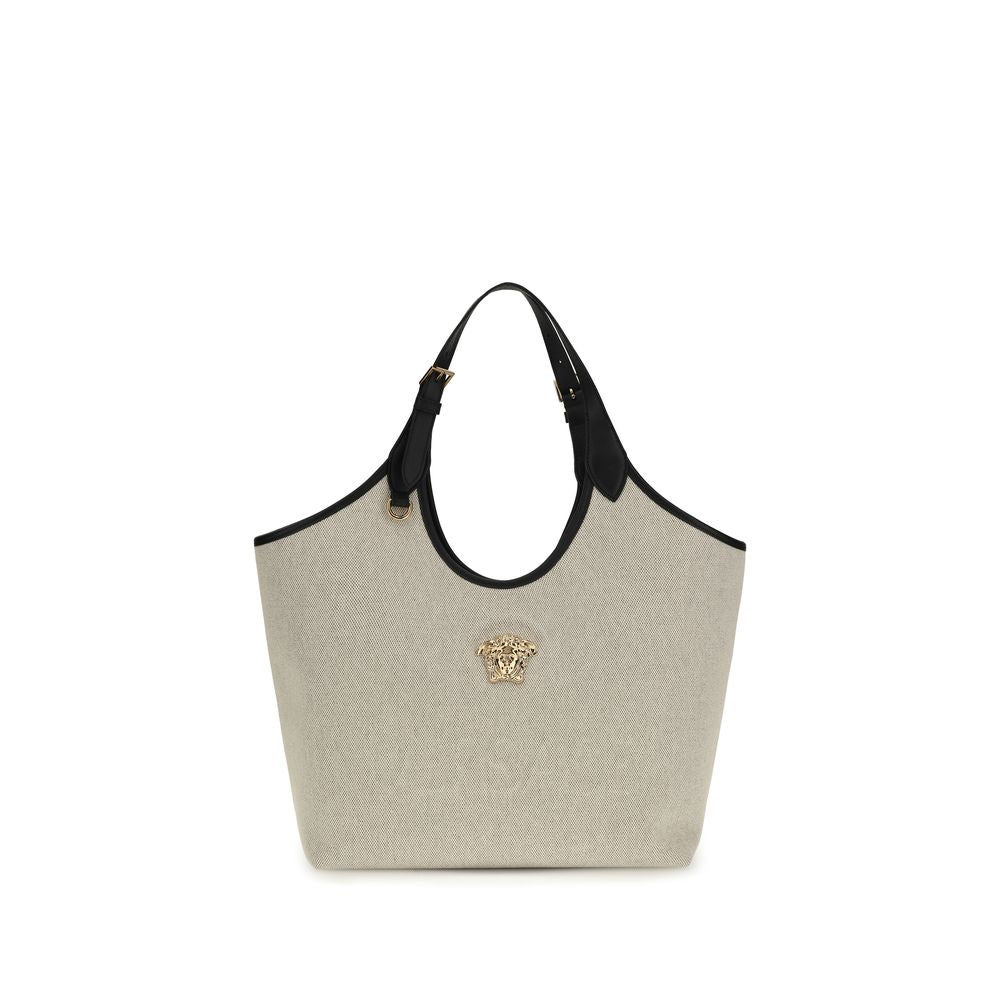 Beige Cotton Shoulder Bag
