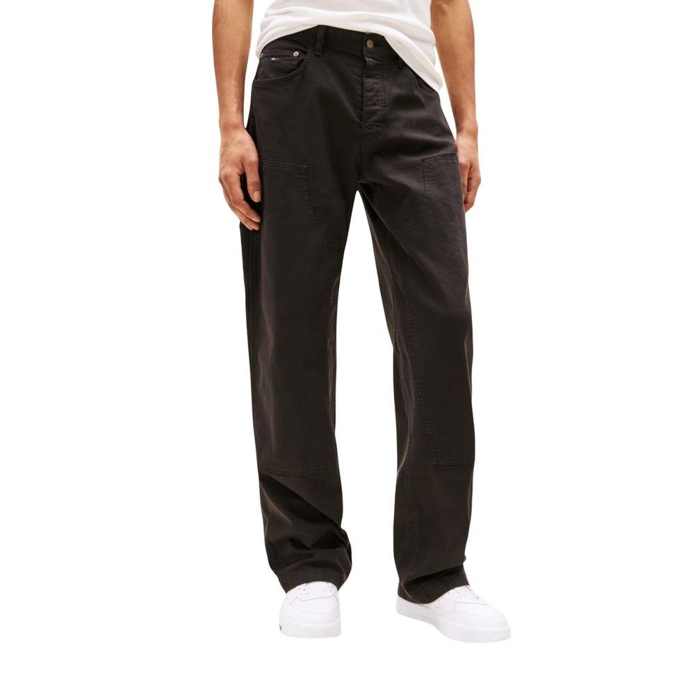 Black Organic Cotton Casual Pants