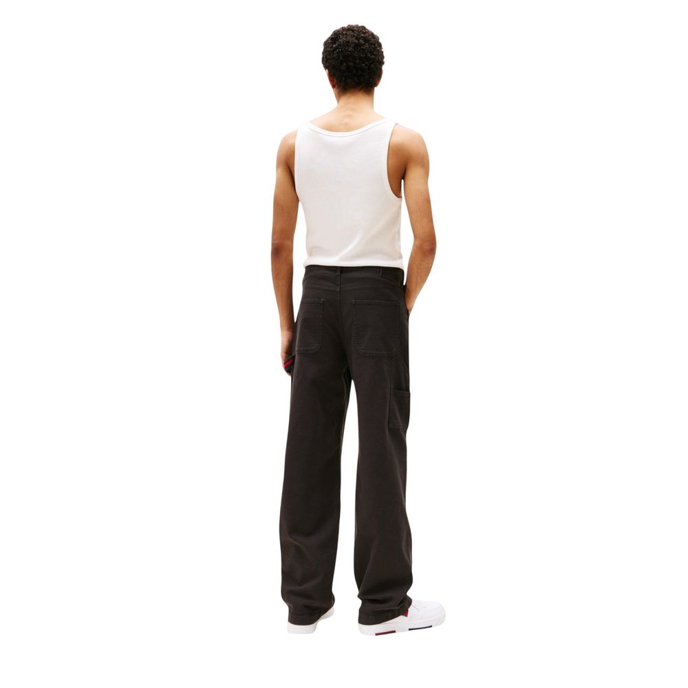 Black Organic Cotton Casual Pants