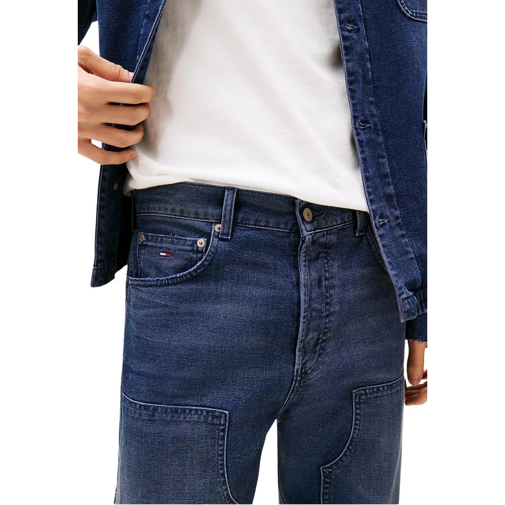 Blue Recycled Cotton Relaxed Fit Jeans