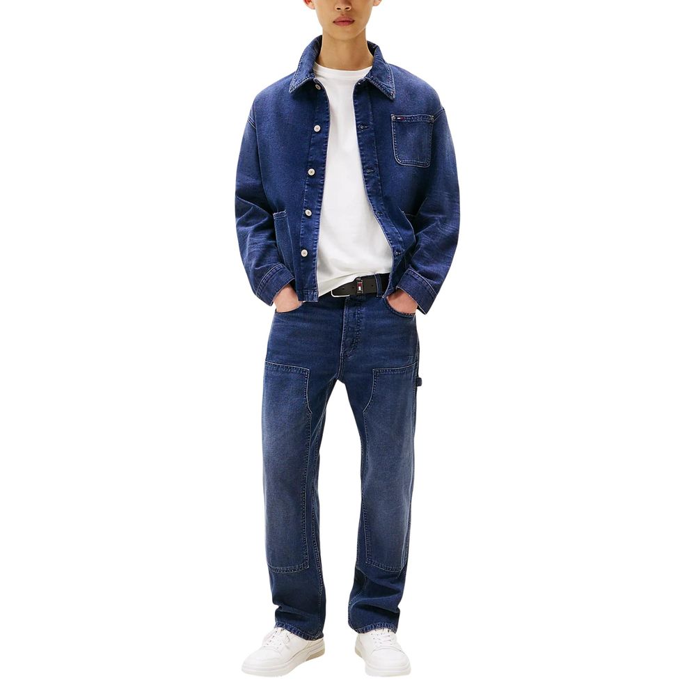Blue Recycled Cotton Relaxed Fit Jeans
