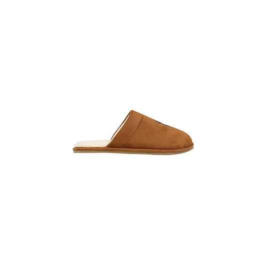 Brown Textile Slippers