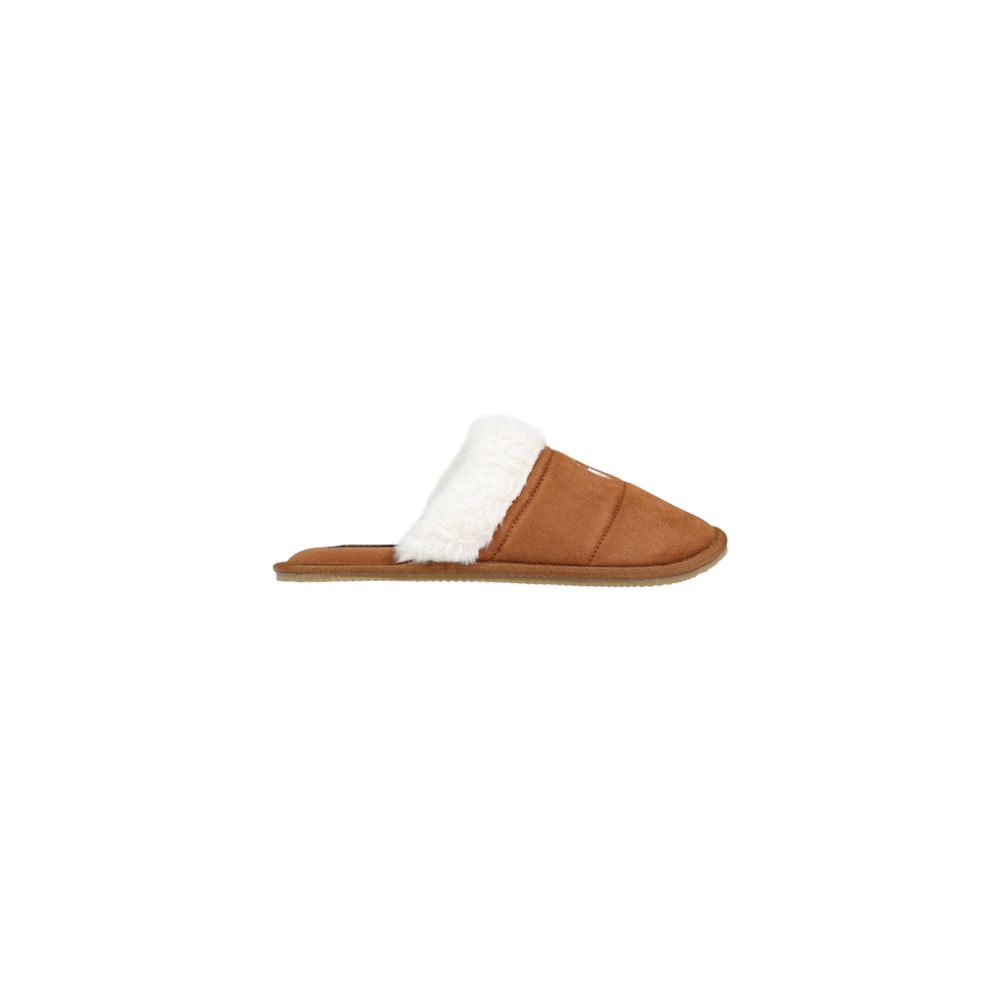 Brown Textile Slippers