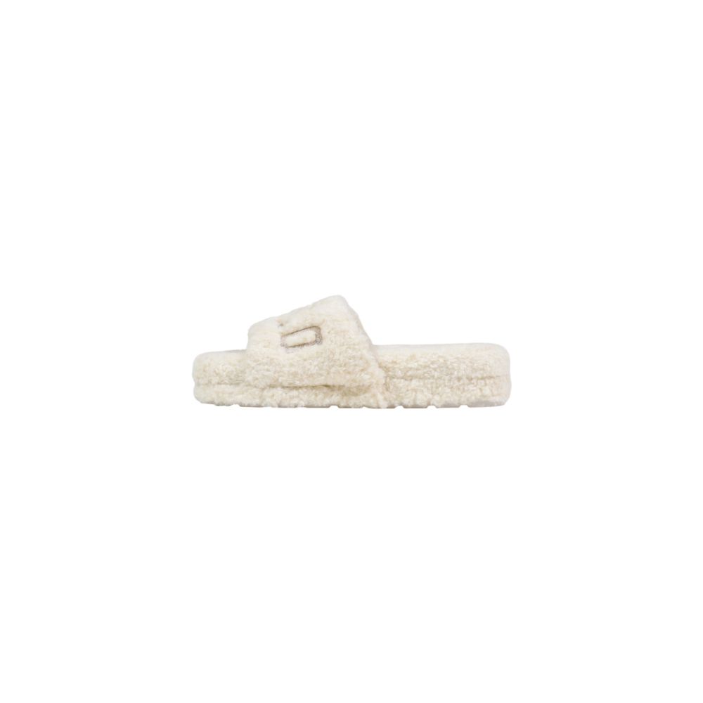 Cream Textile Slippers