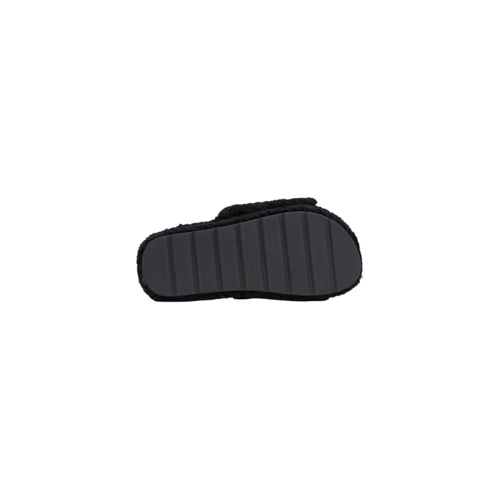 Black Textile Slippers