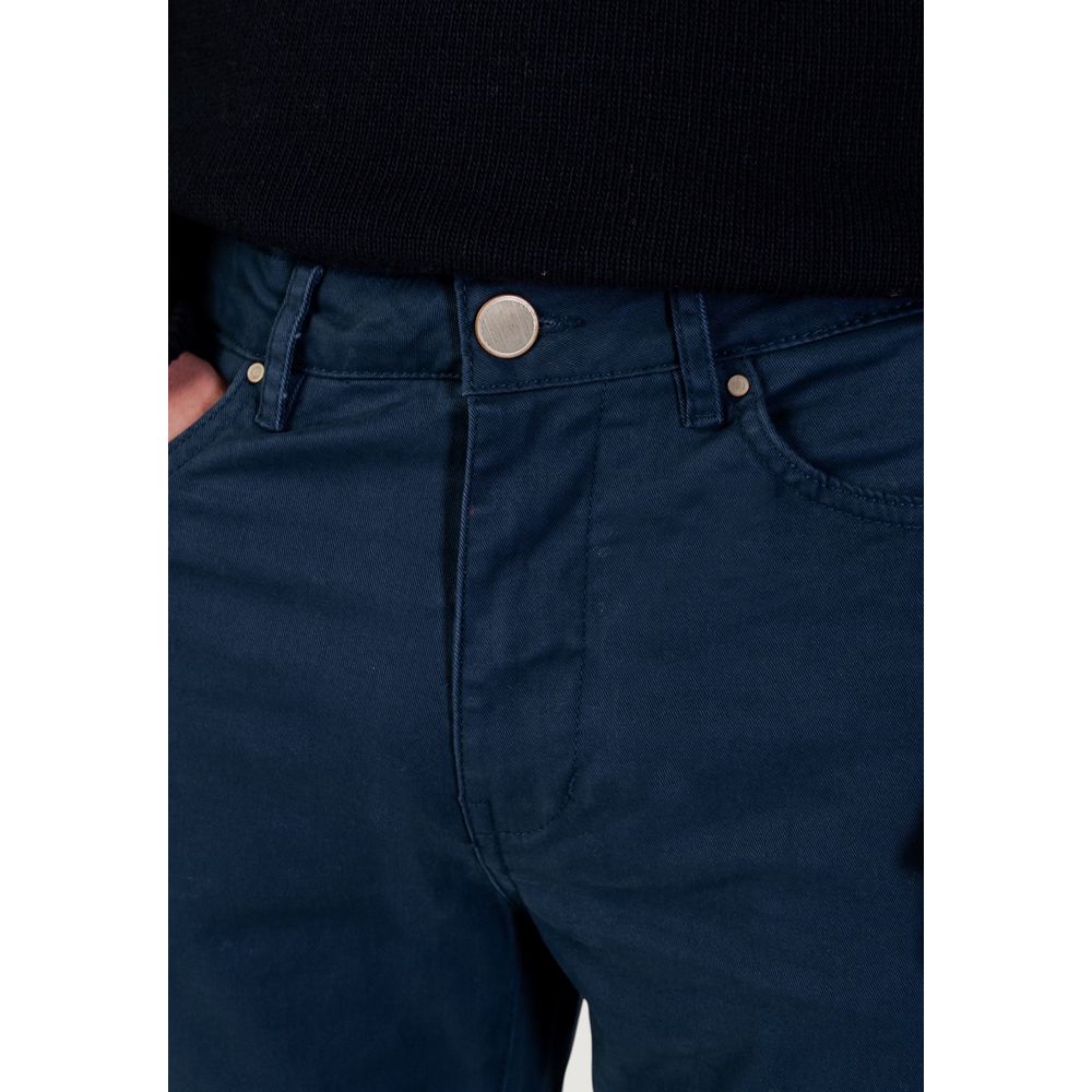 Blue Cotton Skinny Pants