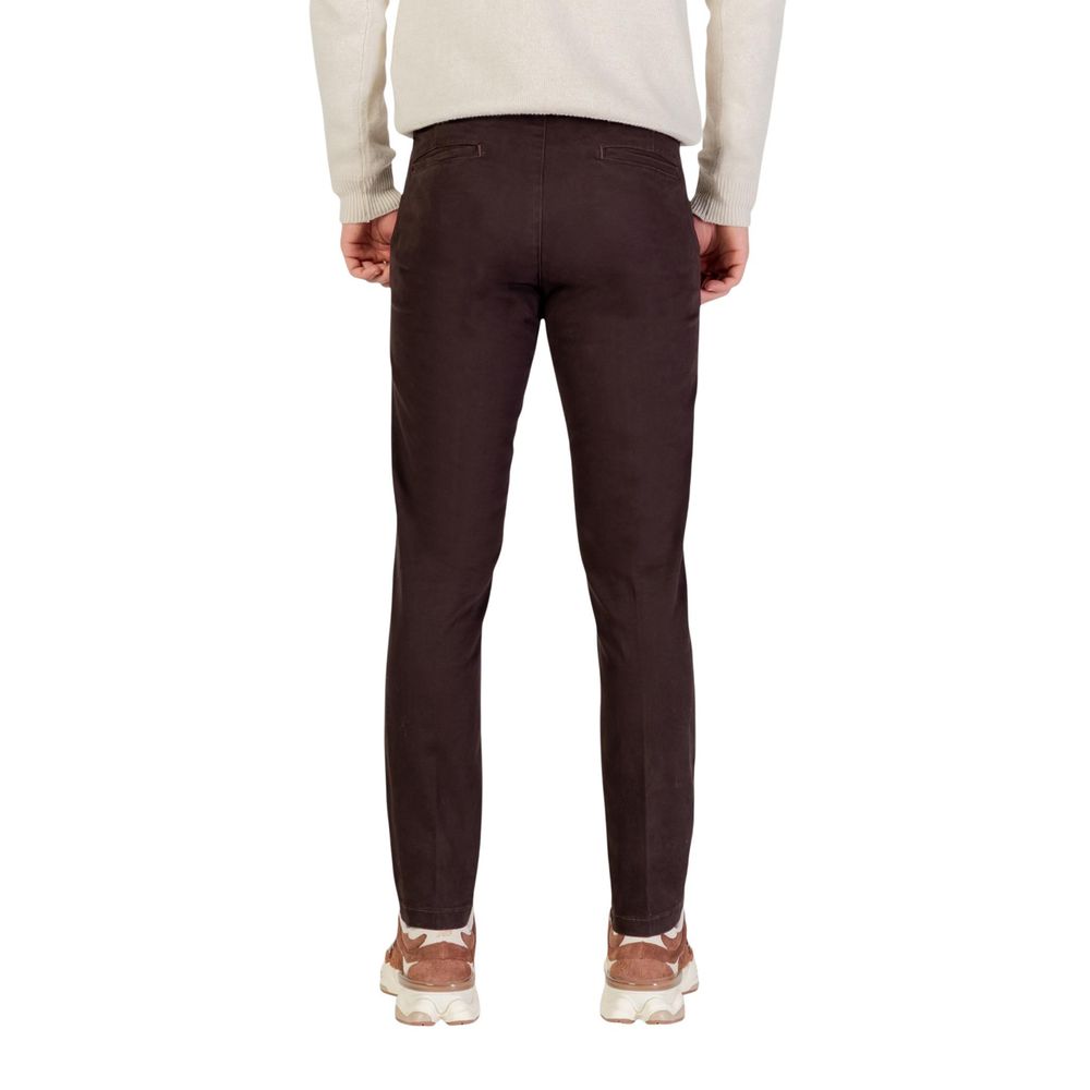 Brown Cotton Skinny Pants