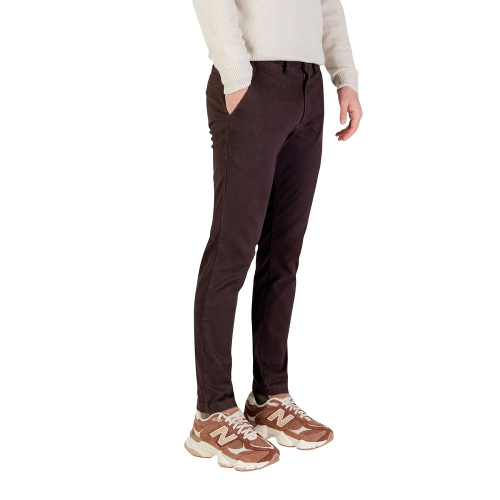 Brown Cotton Skinny Pants