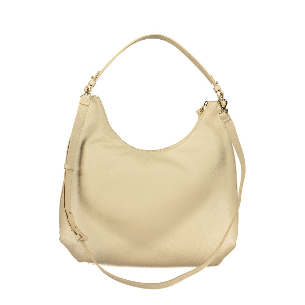 Beige Leather Women Handbag