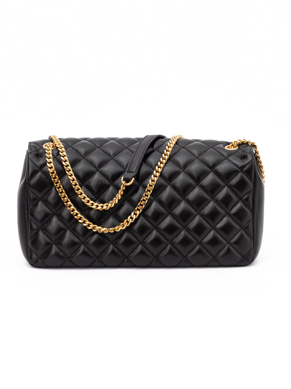 Black Quilted Leather Shoulder Strap Bag