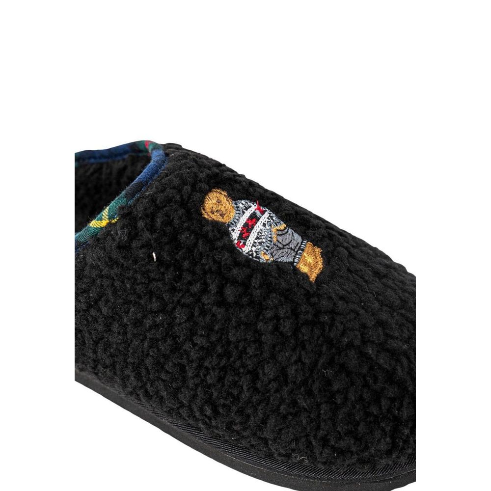 Black Cotton Slippers