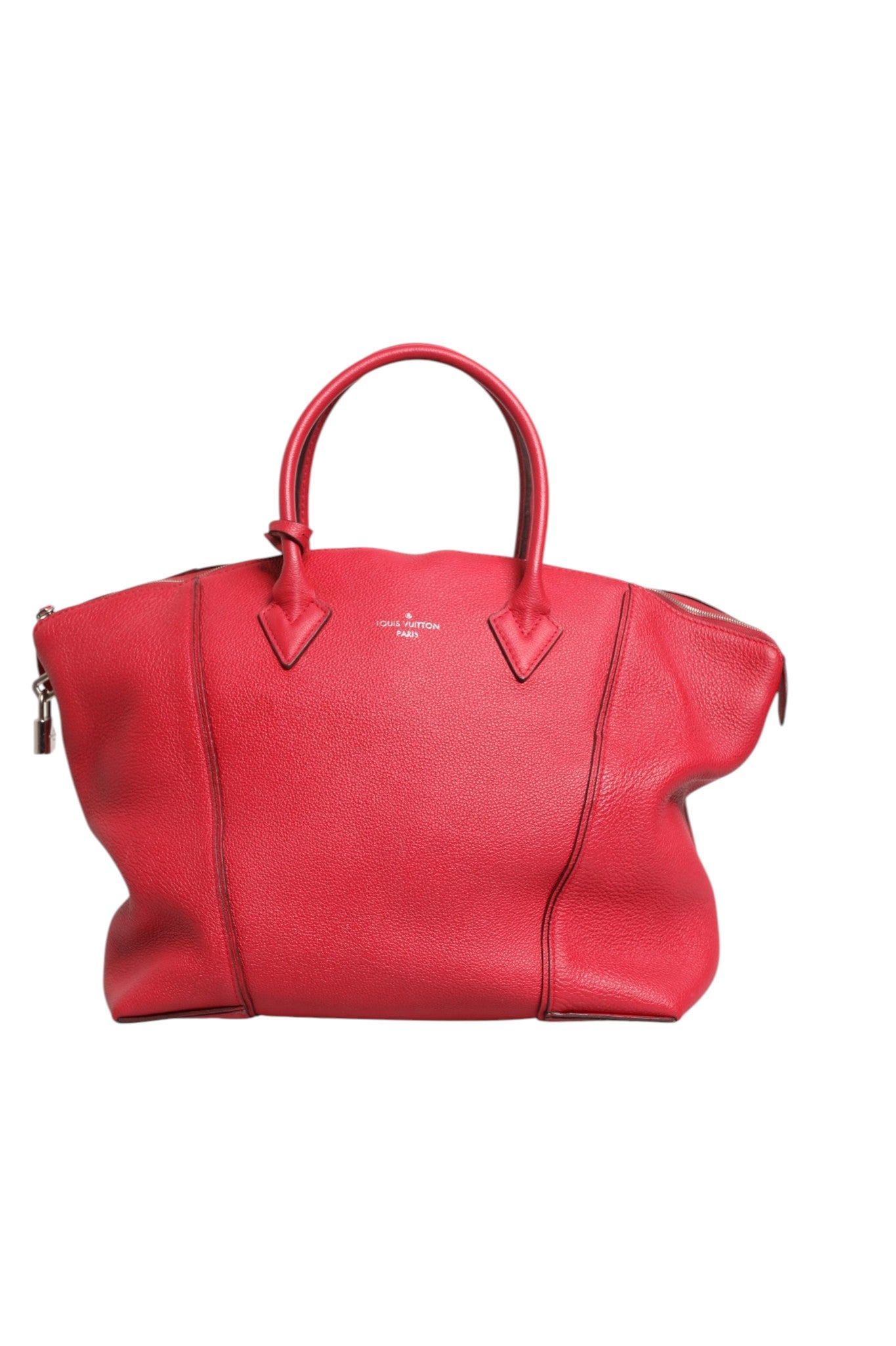 Griotte Taurillon Leather Soft Lockit MM Crossbody Bag