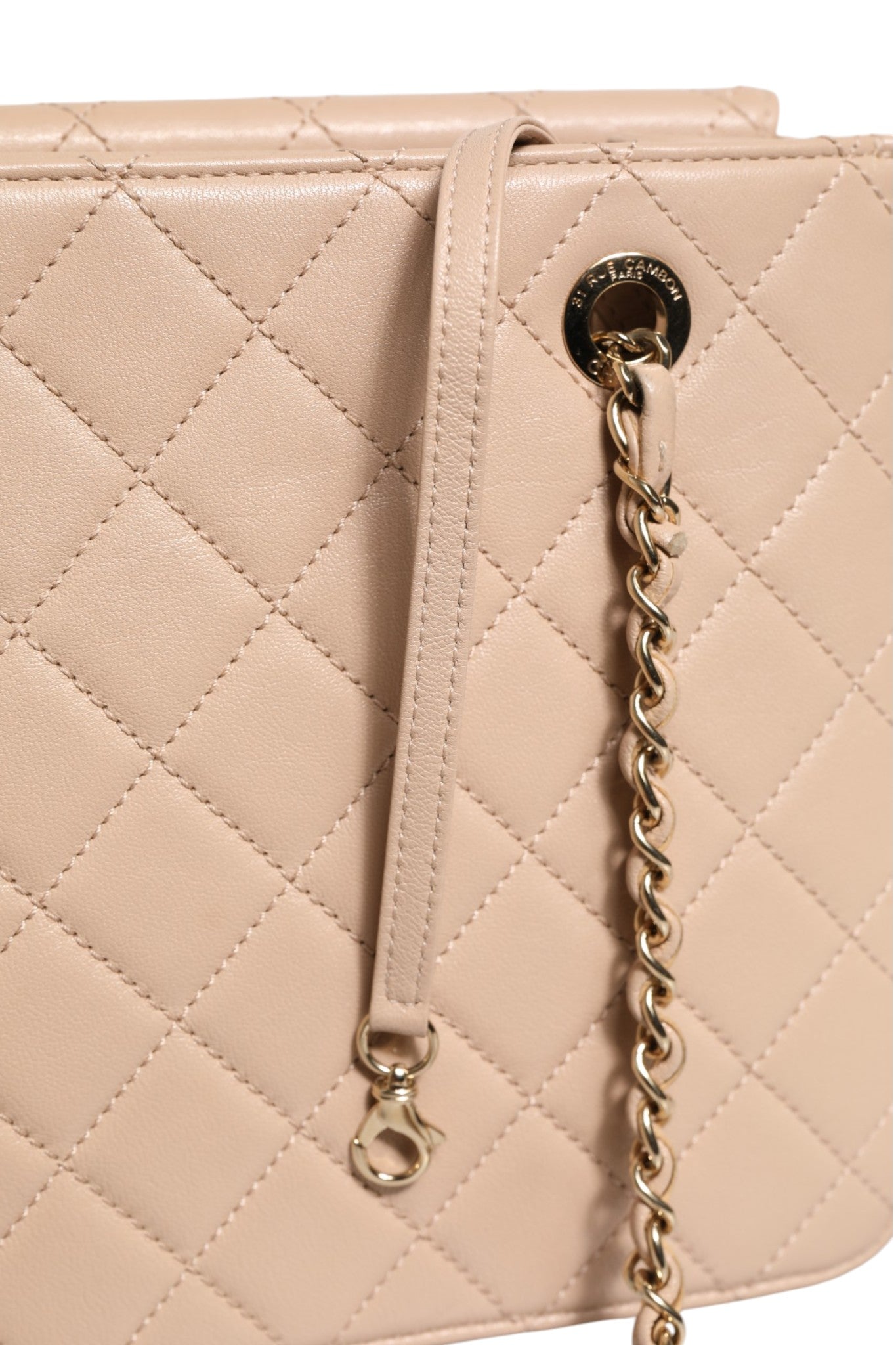 Quilted Leather Beauty Lock Flap Bag