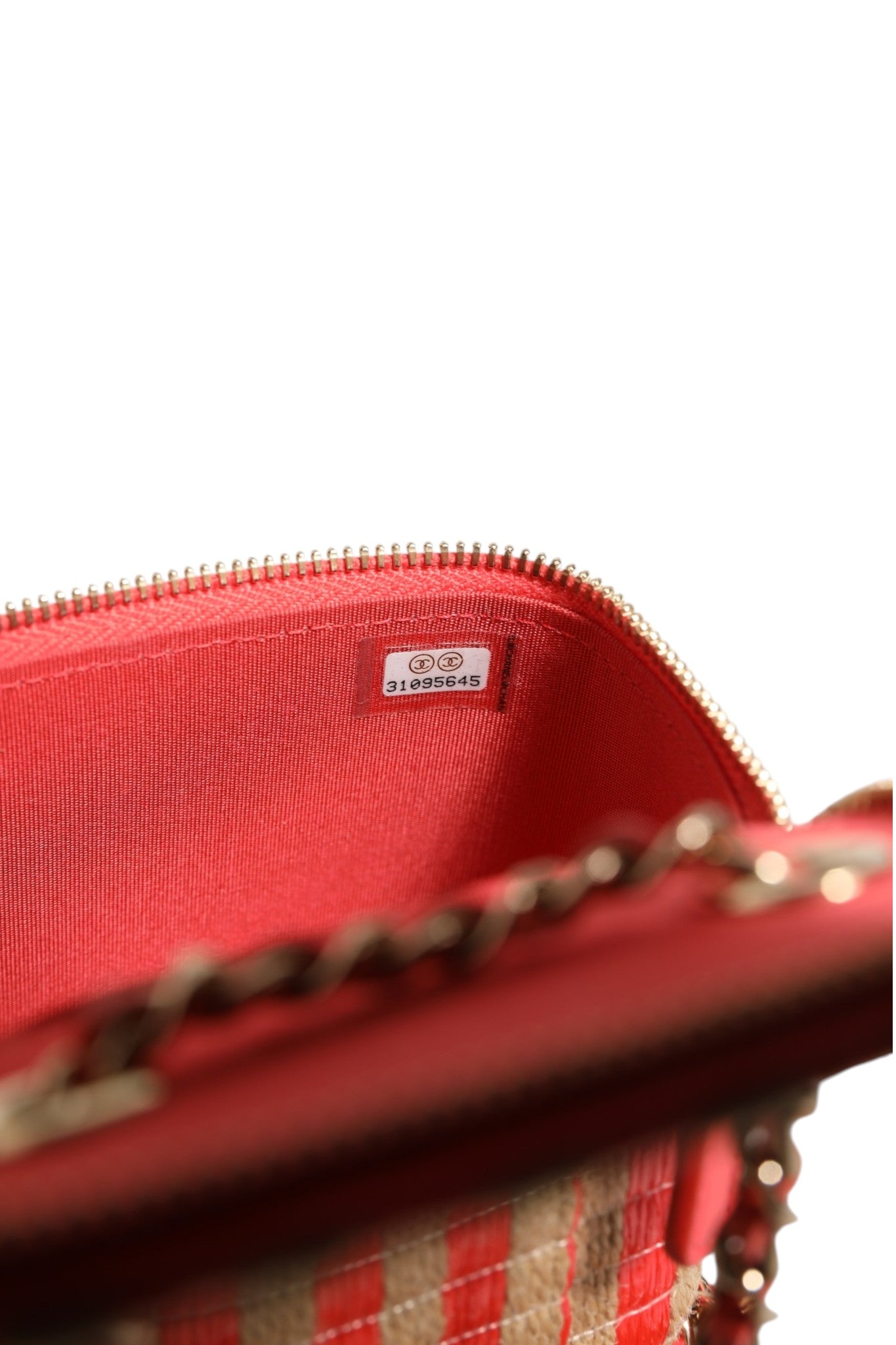 Raffia Jute Striped Mini Vanity Case
