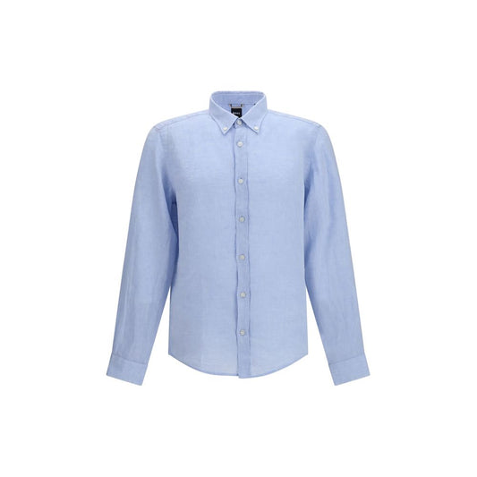 Blue Linen Dress Shirt