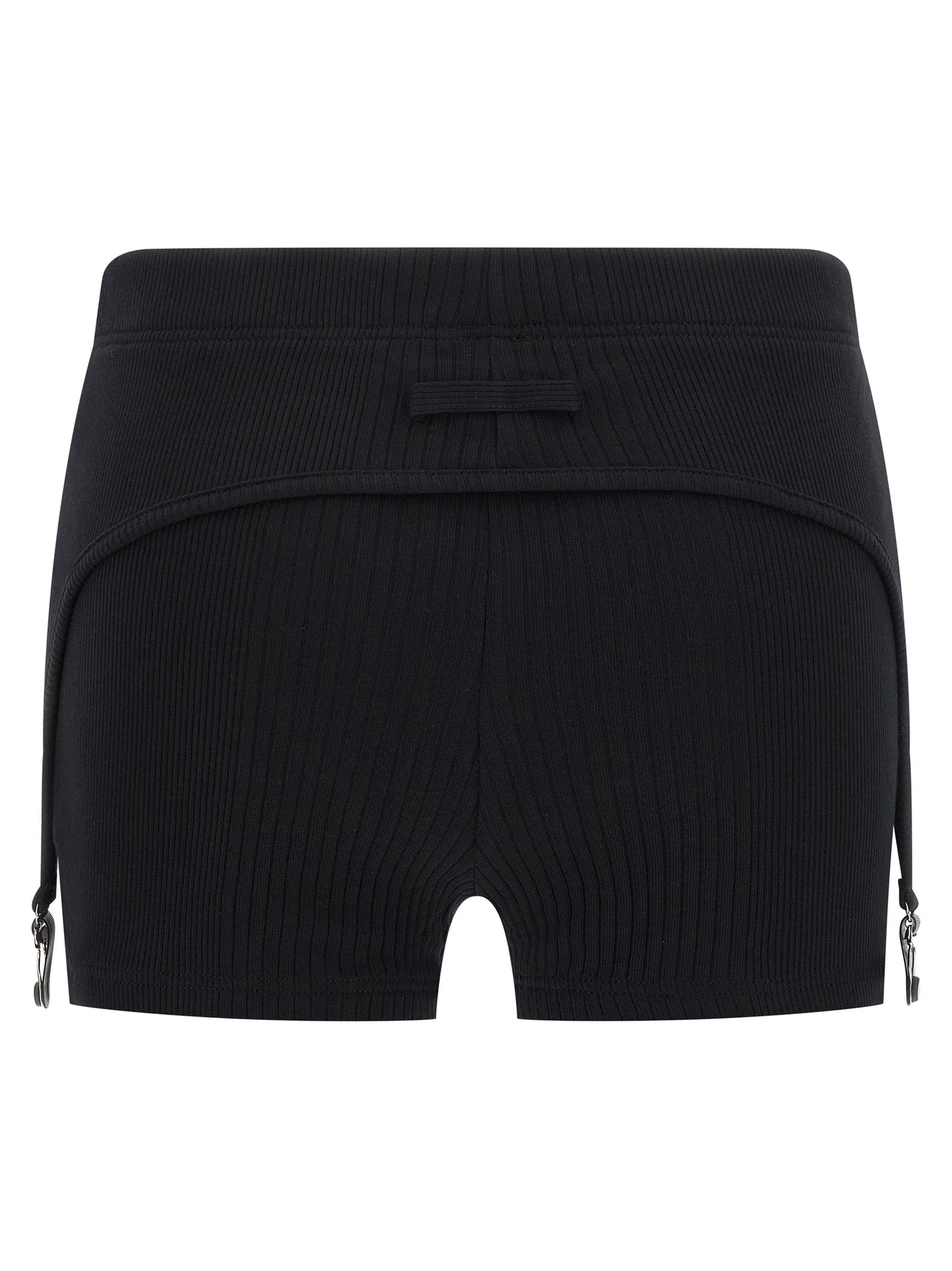 Black Cotton Bermuda Shorts