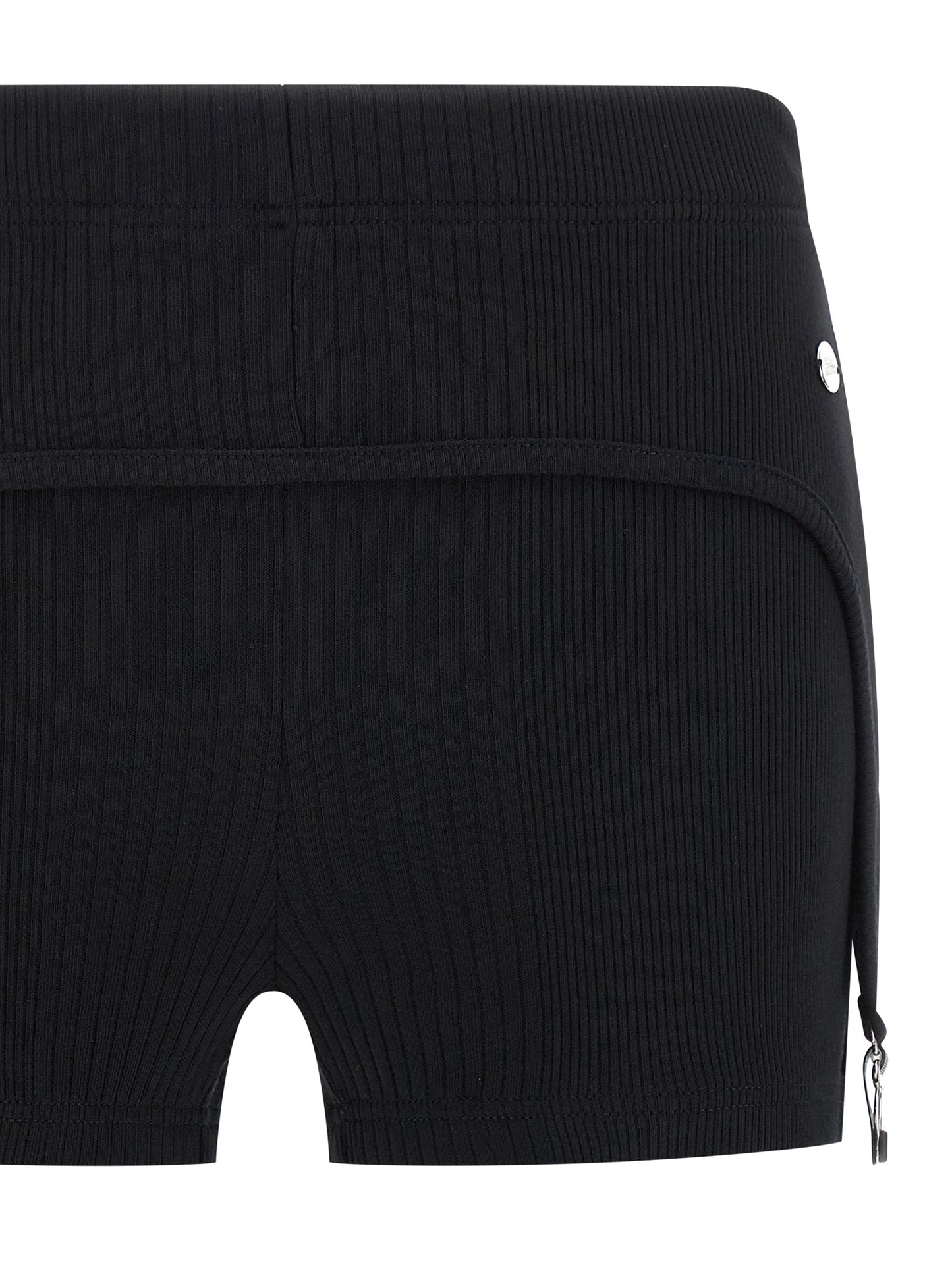 Black Cotton Bermuda Shorts