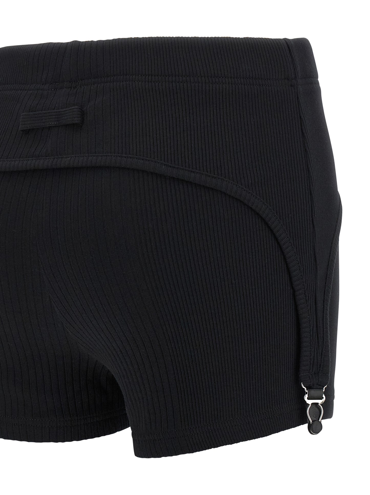 Black Cotton Bermuda Shorts