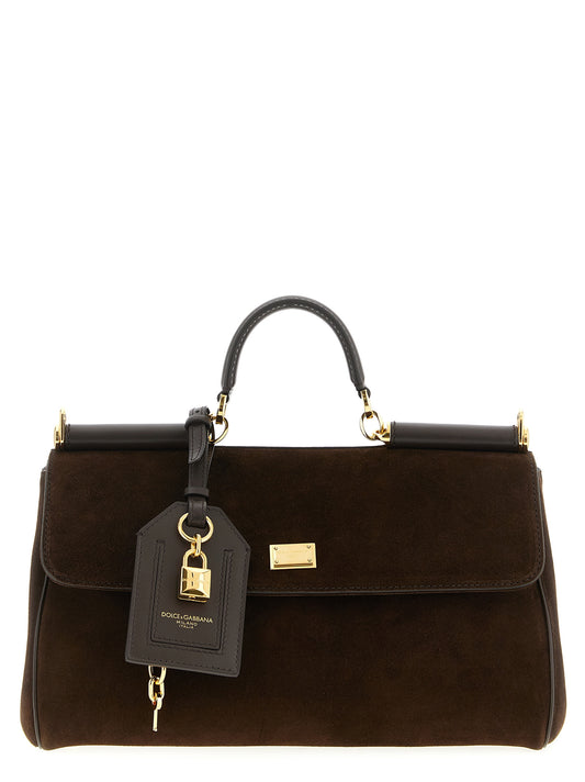Brown Suede Calfskin Handbag