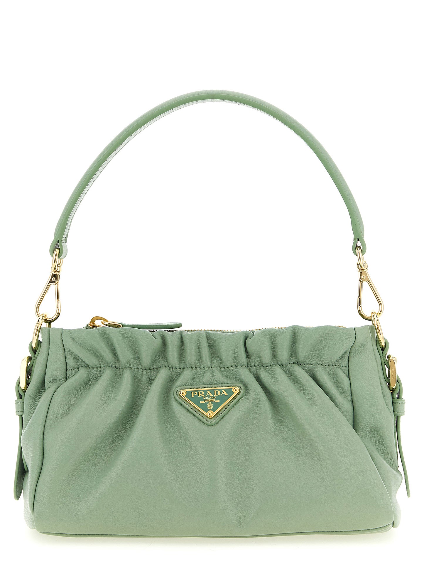 Bicolor Lamb Leather Shoulder Bag