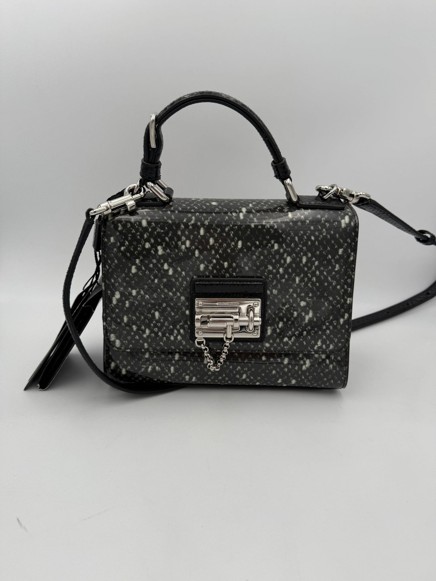 “Monica” Python and Patent Handbag