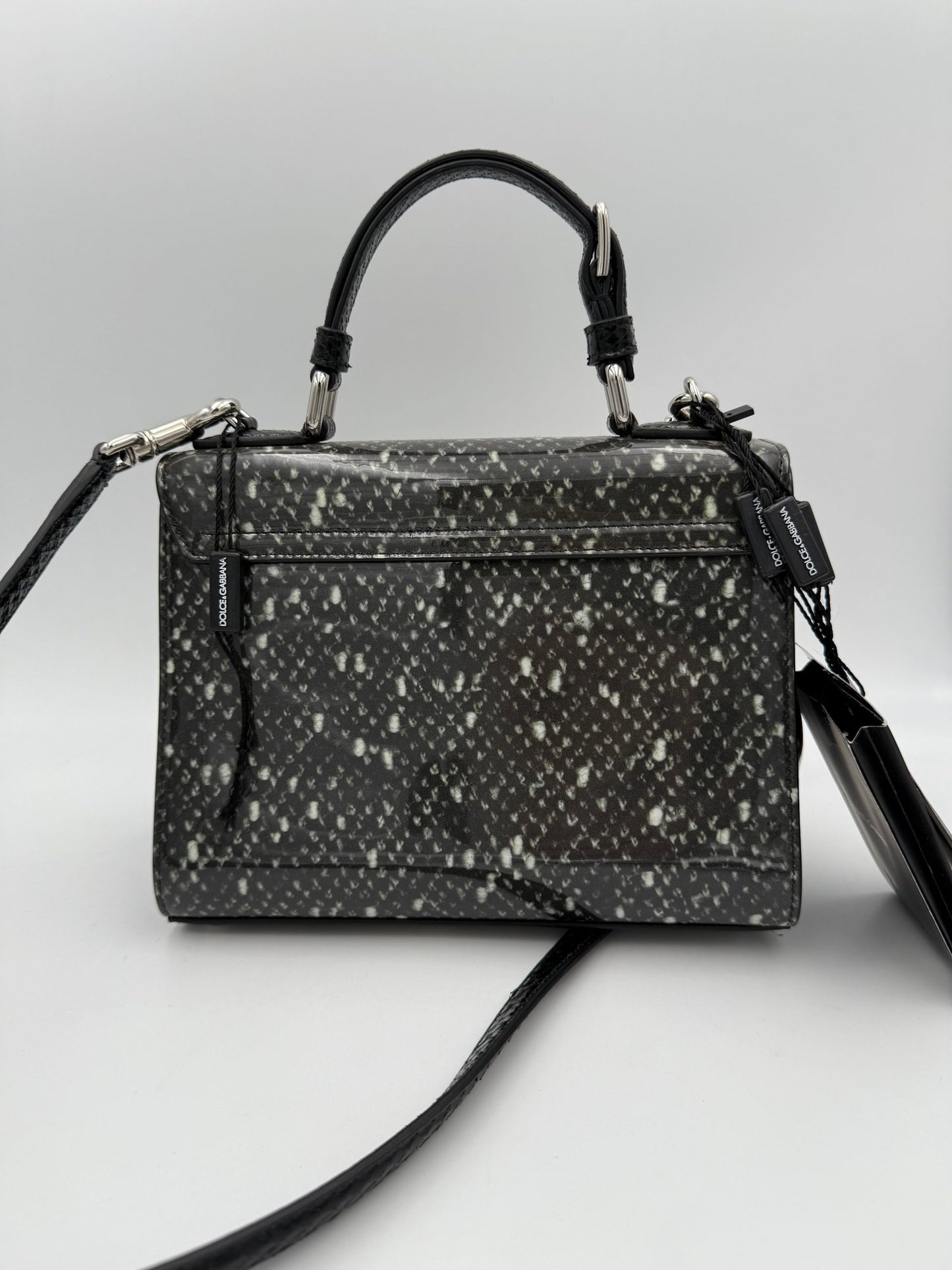 “Monica” Python and Patent Handbag