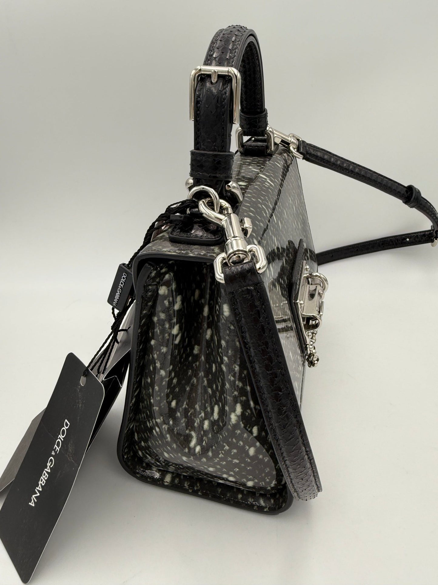 “Monica” Python and Patent Handbag