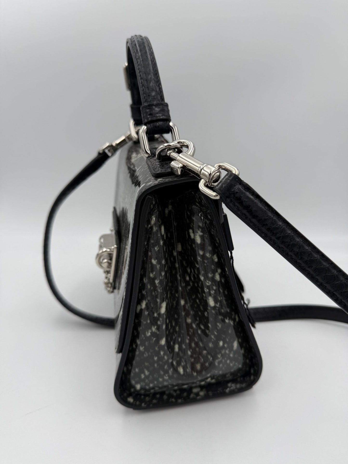 “Monica” Python and Patent Handbag