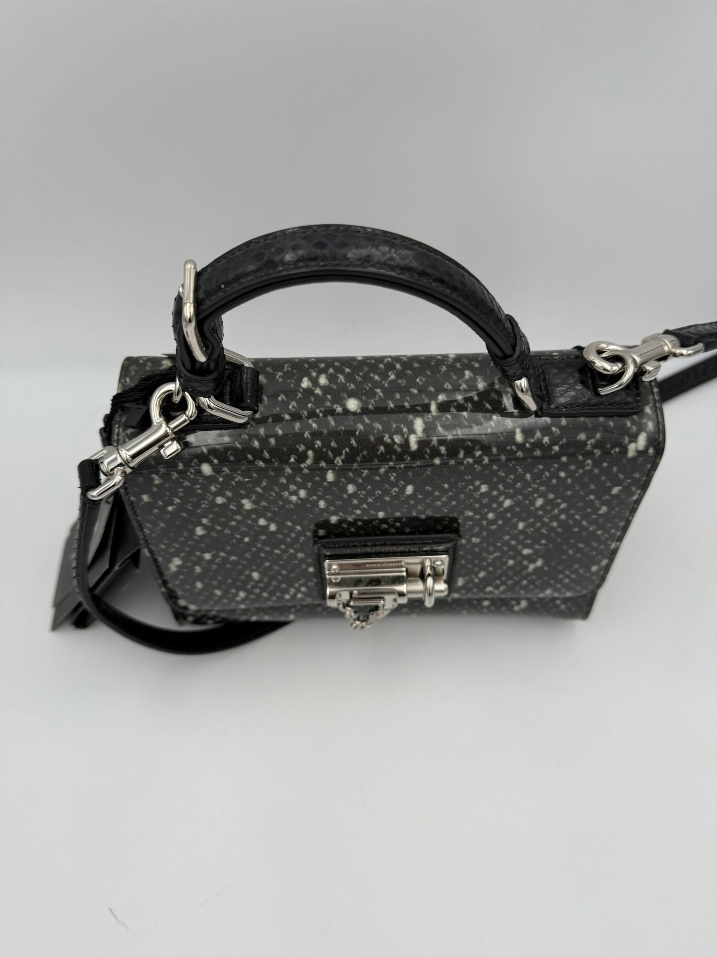 “Monica” Python and Patent Handbag