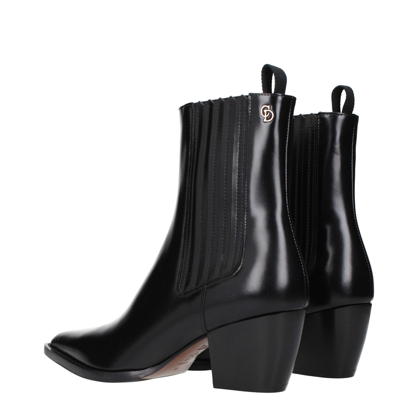 Black Leather Ankle Boots