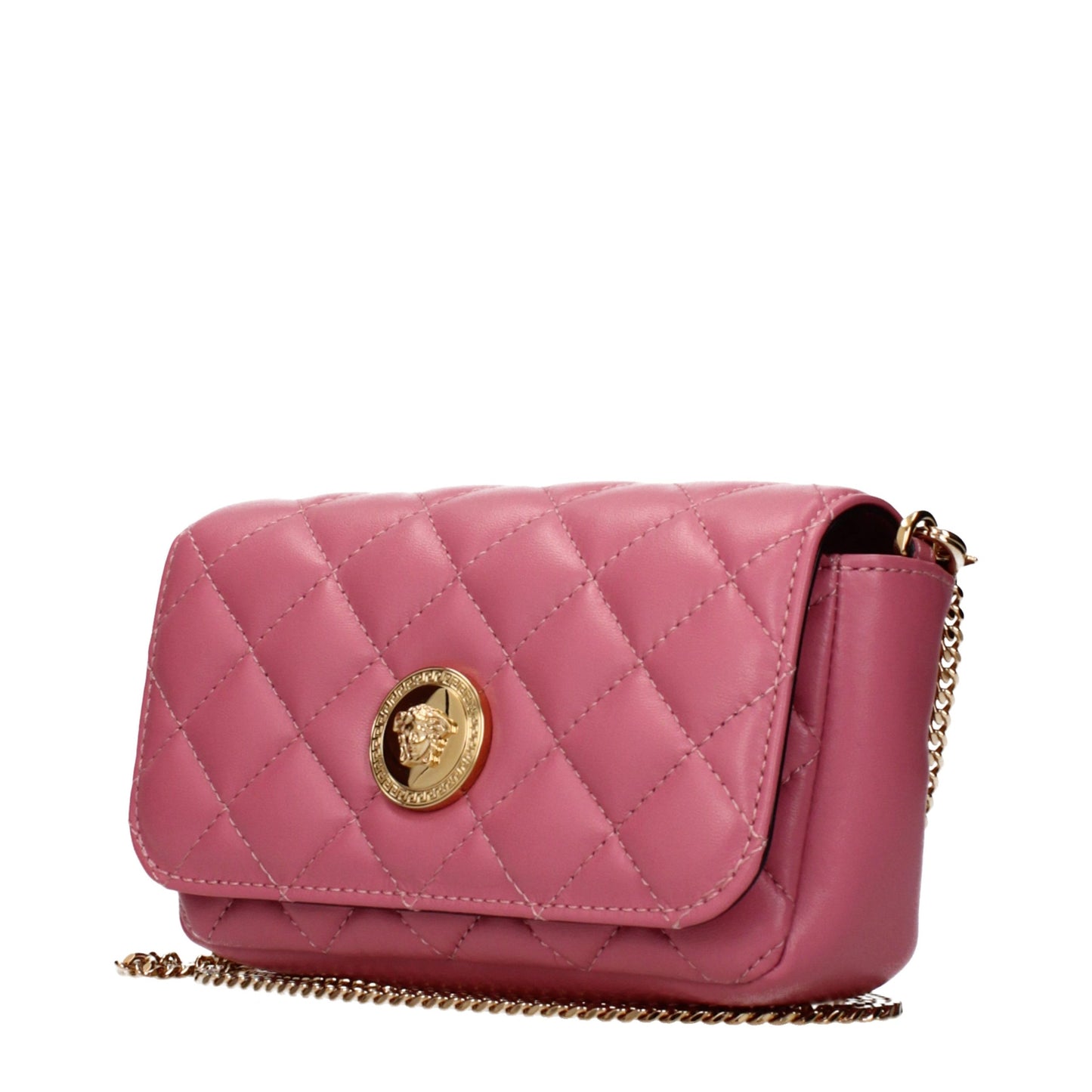 Pink Leather Crossbody Bag