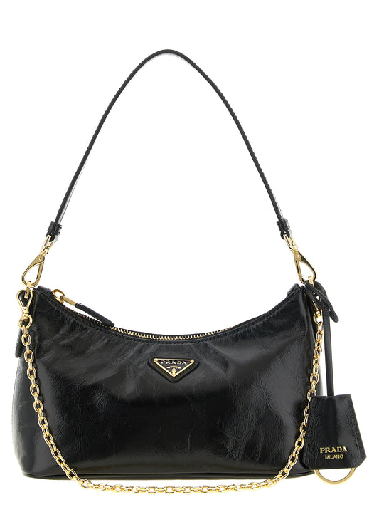 Black Calfskin Shoulder Bag